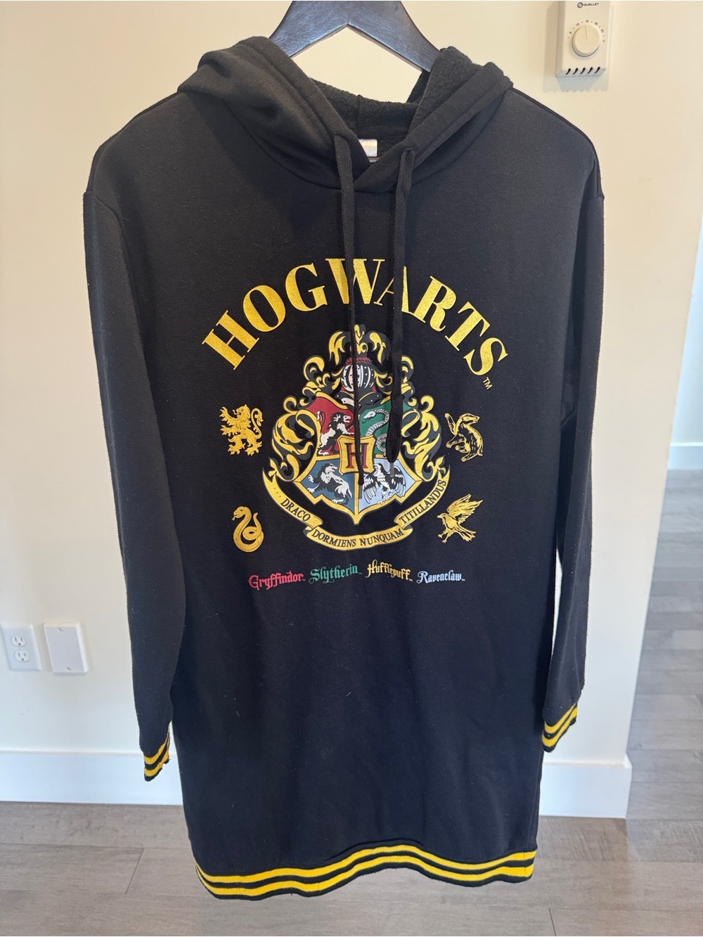 Hogwarts Crest Black Hoodie with Gold Accents - Picture 7 of 8